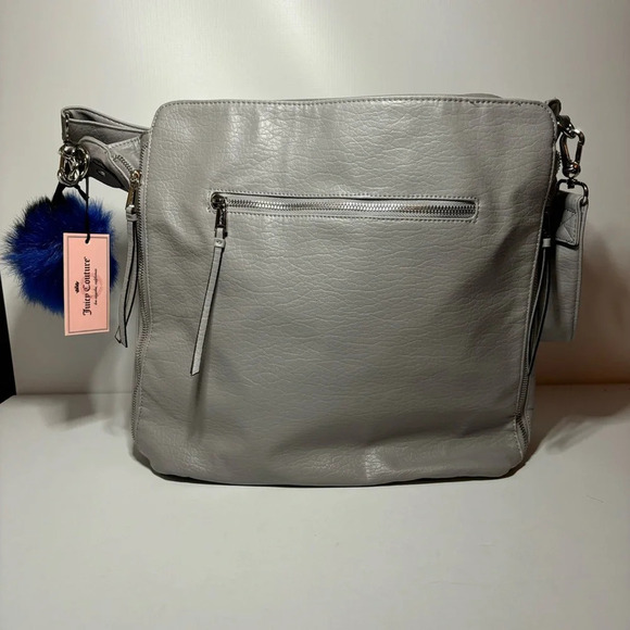 Juicy Couture Grey Hobo Tote Silver Hardware NWT - Picture 2 of 12
